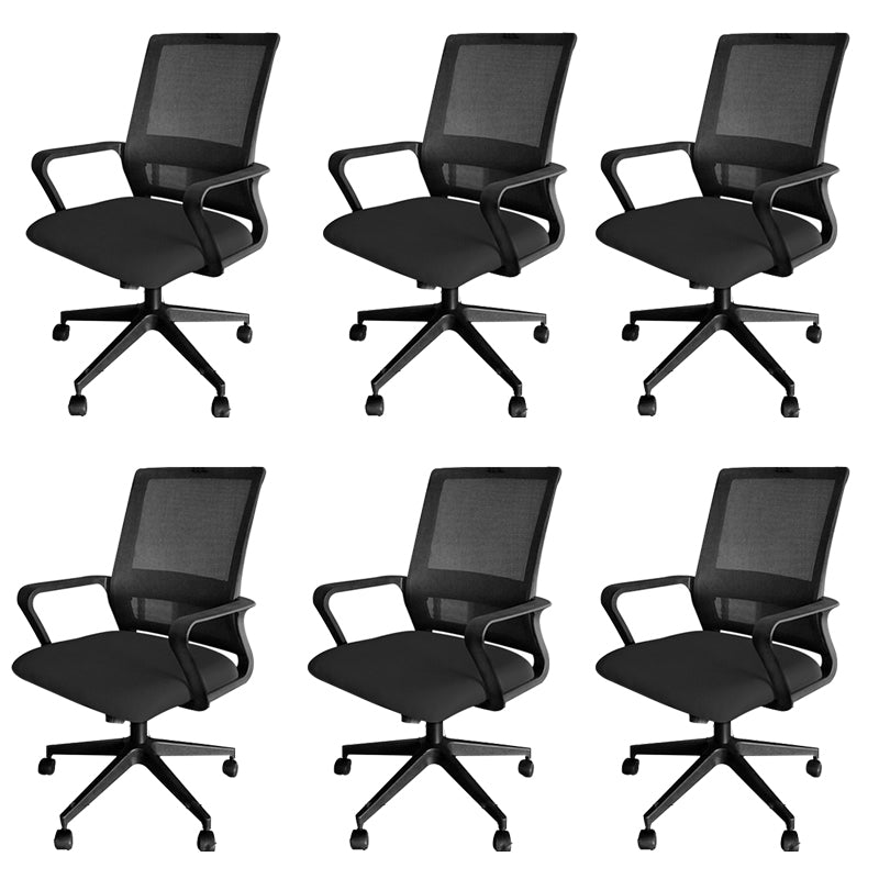 Modern Fixed Arms Office Chair Nylon Black High Back Home Office Chair