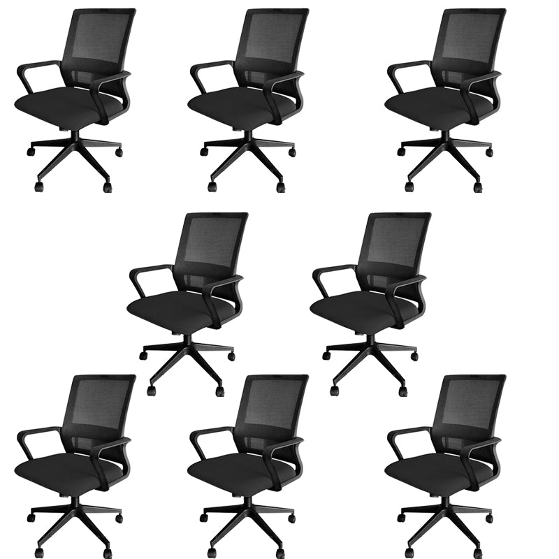 Modern Fixed Arms Office Chair Nylon Black High Back Home Office Chair