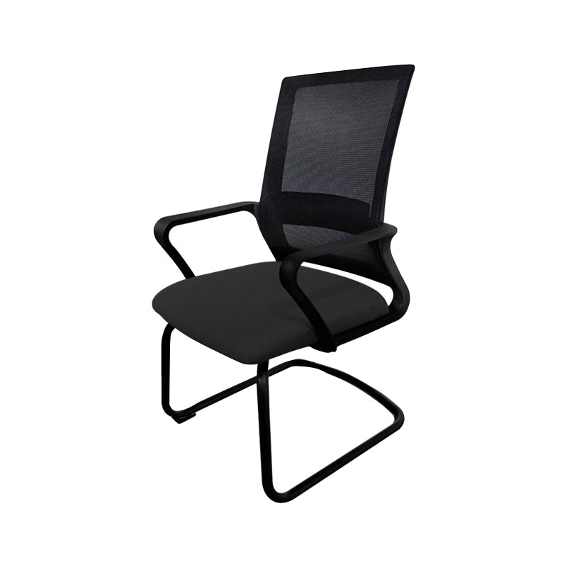 Modern Fixed Arms Office Chair Nylon Black High Back Home Office Chair