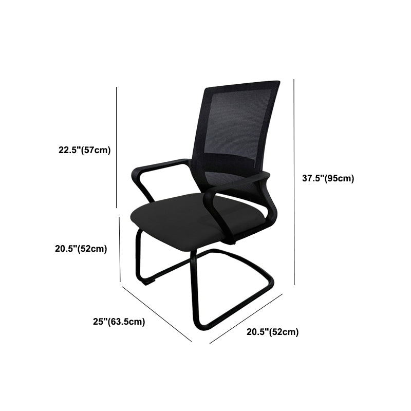 Modern Fixed Arms Office Chair Nylon Black High Back Home Office Chair