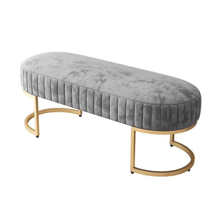 Glam Velvet Foam Bench Solid Color Bench with Legs for Bedroom