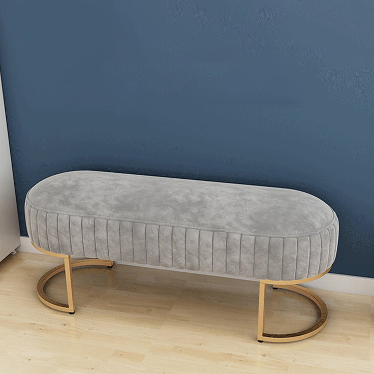 Glam Velvet Foam Bench Solid Color Bench with Legs for Bedroom