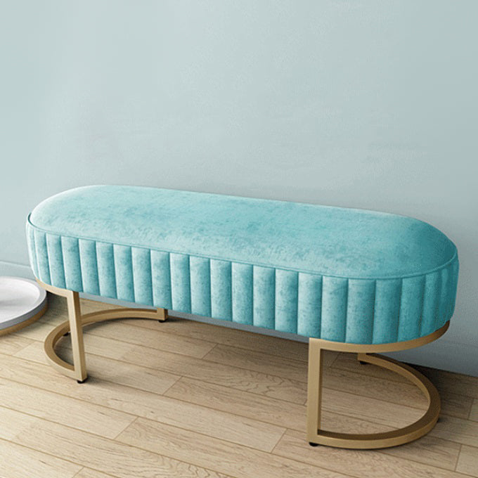 Glam Velvet Foam Bench Solid Color Bench with Legs for Bedroom