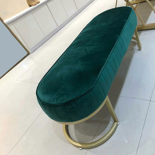 Glam Velvet Foam Bench Solid Color Bench with Legs for Bedroom