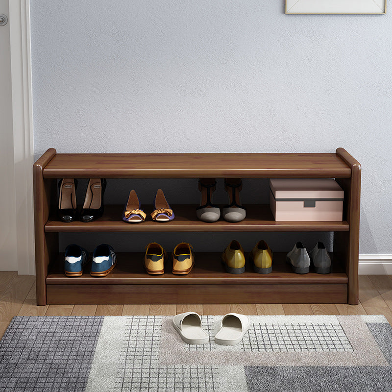 13.78" W Modern Entryway Bench Rubberwood Bench with Shoe Storage