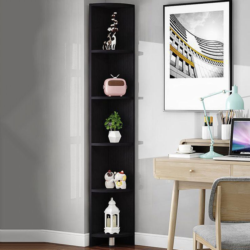 Modern Solid Engineered Bookcase White Geometric Bookshelf for Living Room