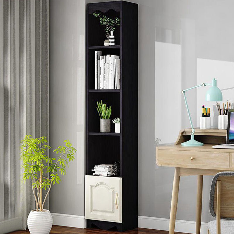 Modern Solid Engineered Bookcase White Geometric Bookshelf for Living Room