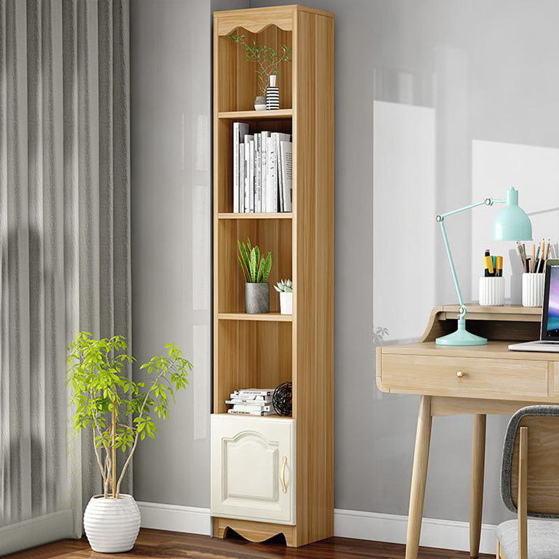 Modern Solid Engineered Bookcase White Geometric Bookshelf for Living Room