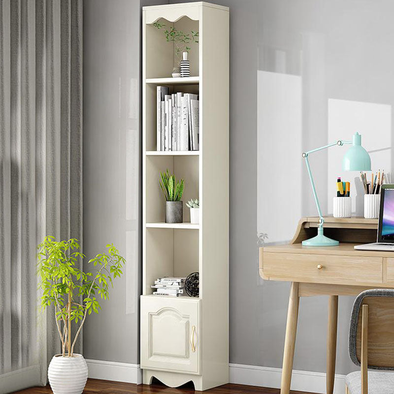 Modern Solid Engineered Bookcase White Geometric Bookshelf for Living Room