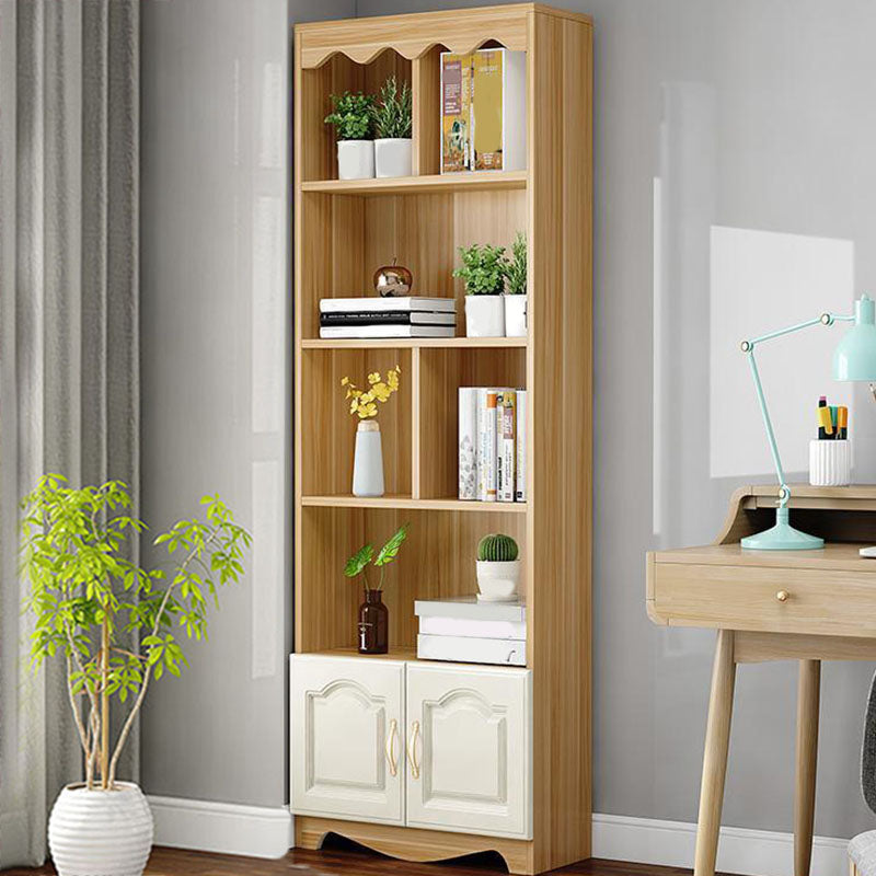 Modern Solid Engineered Bookcase White Geometric Bookshelf for Living Room