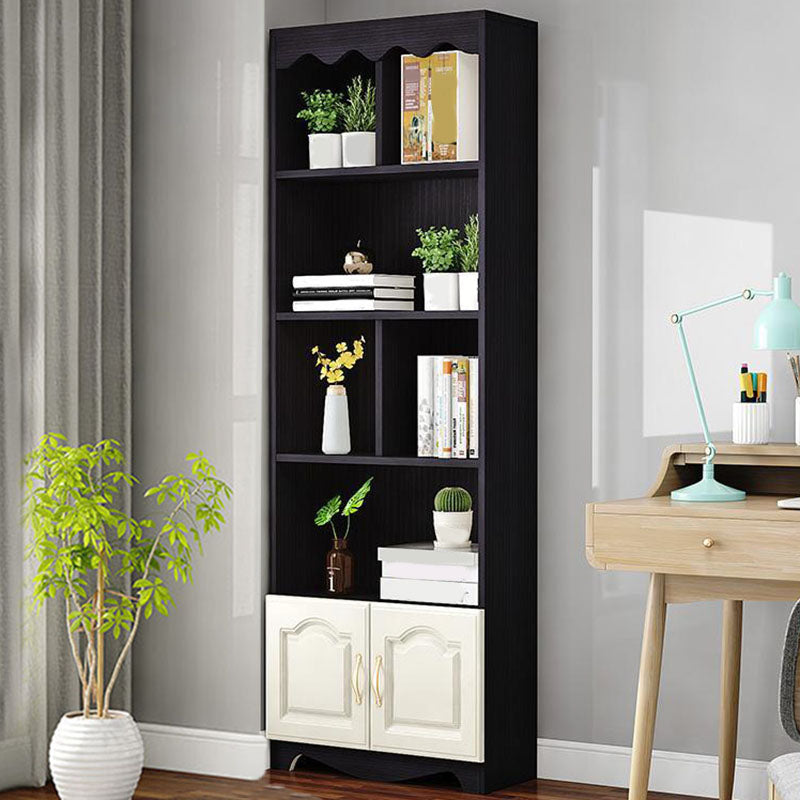 Modern Solid Engineered Bookcase White Geometric Bookshelf for Living Room