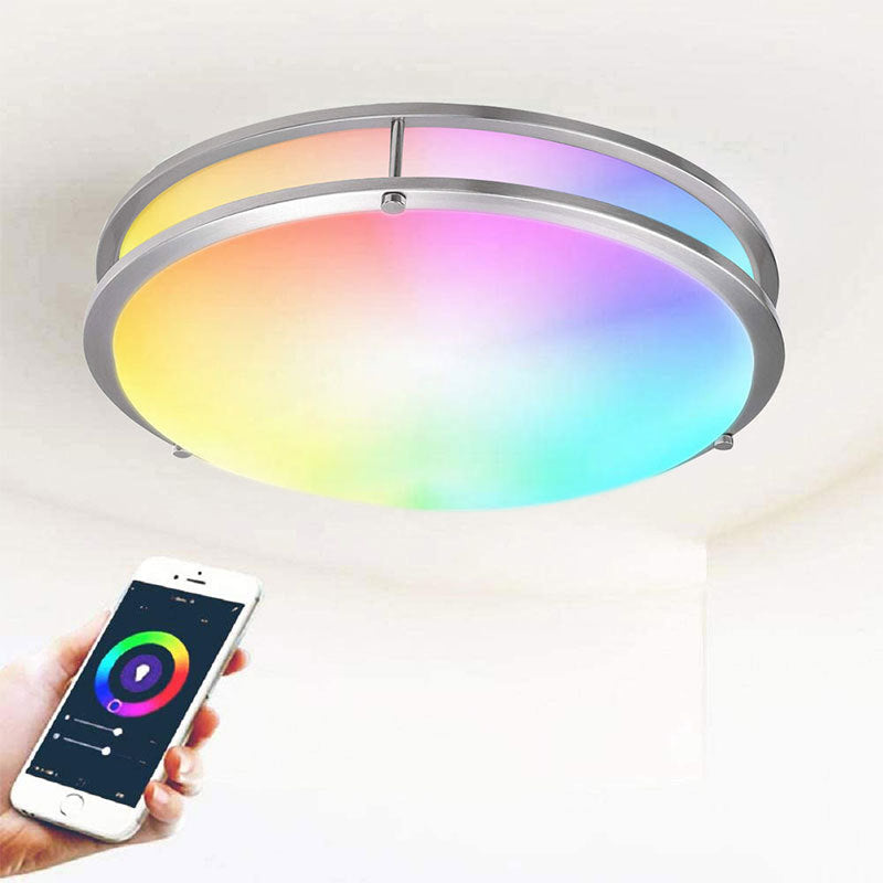 Round Shape LED Intelligent Ceiling Lamp Modern Acrylic 1 Light Flush Mount for Study