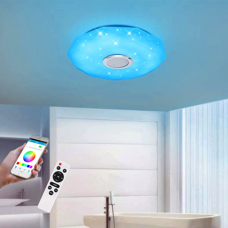 Round Shape Intelligent Ceiling Lamp Modern Acrylic 1 Light Flush Mount for Dining Room