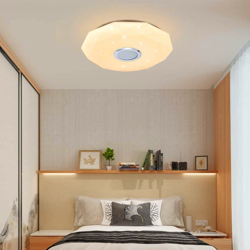 Round Shape Intelligent Ceiling Lamp Modern Acrylic 1 Light Flush Mount for Dining Room