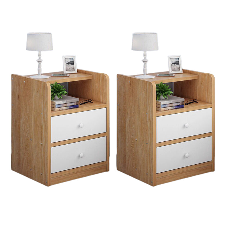 Modern Nightstand Wooden Night Table with Drawers for Bedroom