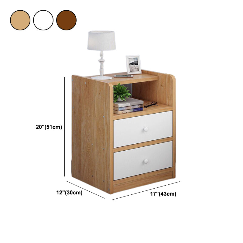 Modern Nightstand Wooden Night Table with Drawers for Bedroom