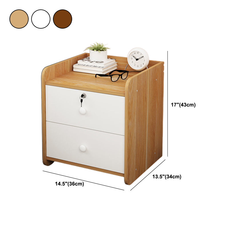 Modern Nightstand Wooden Night Table with Drawers for Bedroom