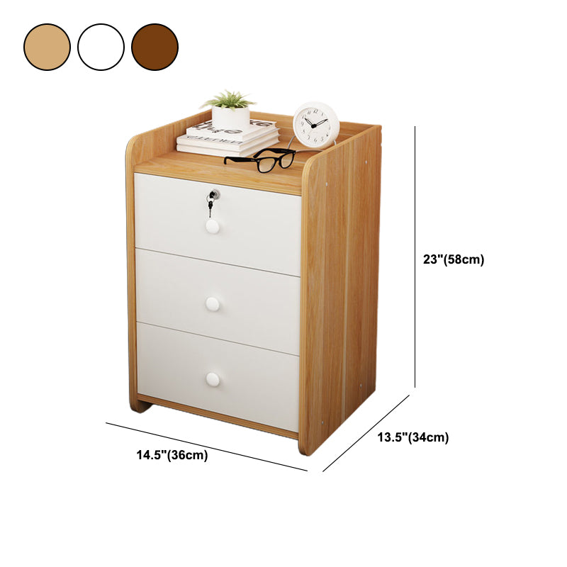 Modern Nightstand Wooden Night Table with Drawers for Bedroom