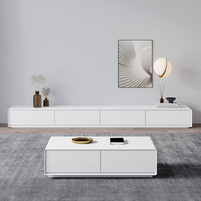 White TV Cabinet Simple Modern Combination Living Room Household Floor TV Cabinet