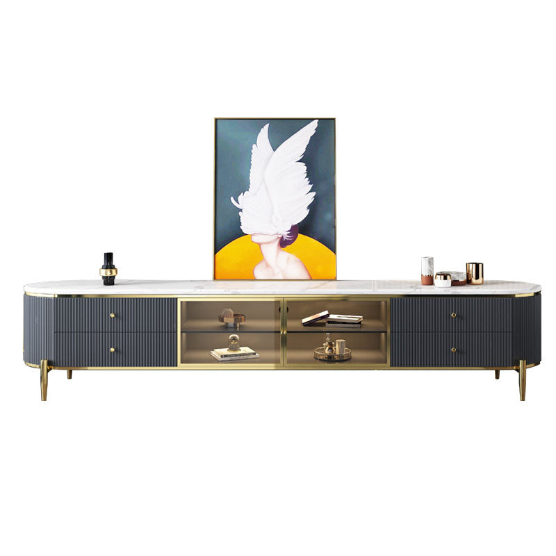 Contemporary TV Console with Storage, 4-Drawer Media Console TV Stand