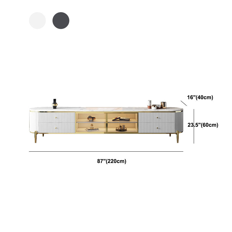 Contemporary TV Console with Storage, 4-Drawer Media Console TV Stand