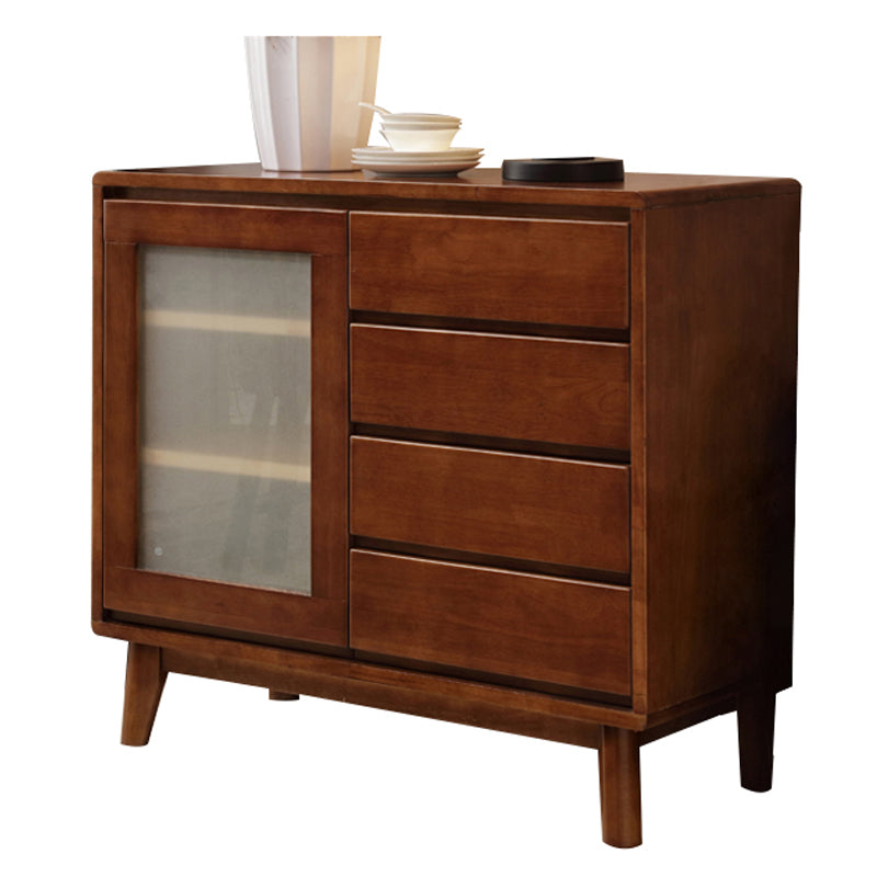 Rubber Wood Dining Room Sideboard Cabinet 35.5"L Modern Credenza with Drawers and Storage