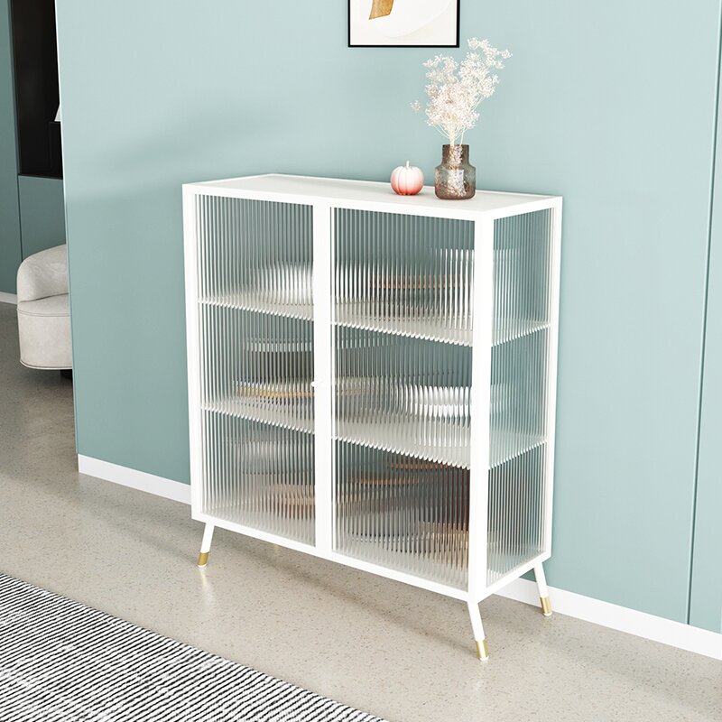 Iron Dining Room Sideboard Cabinet Glam Server Cabinet with Storage