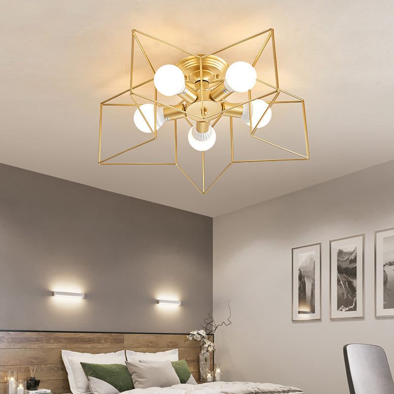 Industrial Ceiling Light Simple Flush Mount Light Fixture for Bedroom