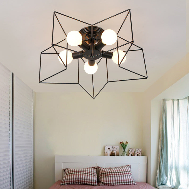 Industrial Ceiling Light Simple Flush Mount Light Fixture for Bedroom