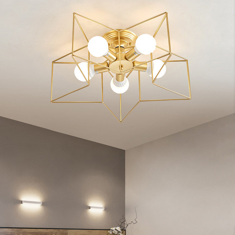 Industrial Ceiling Light Simple Flush Mount Light Fixture for Bedroom