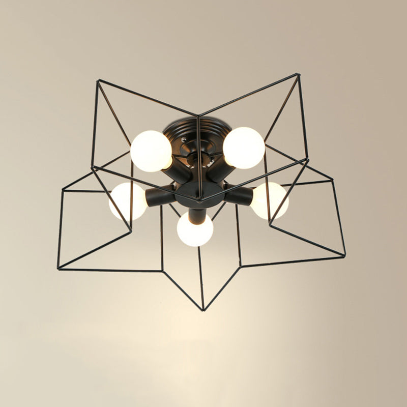 Industrial Ceiling Light Simple Flush Mount Light Fixture for Bedroom