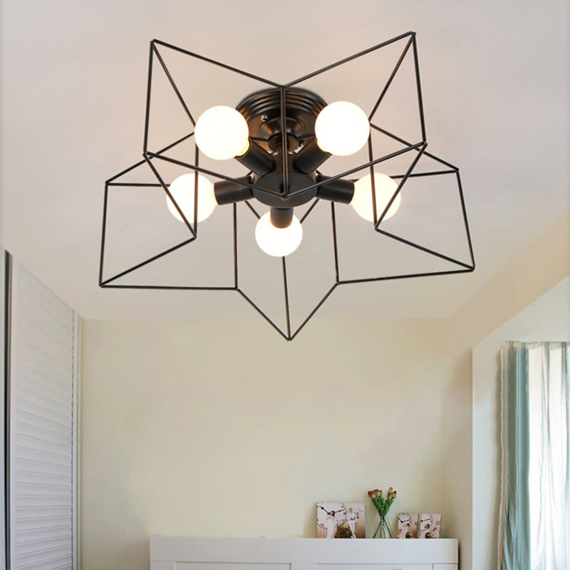 Industrial Ceiling Light Simple Flush Mount Light Fixture for Bedroom