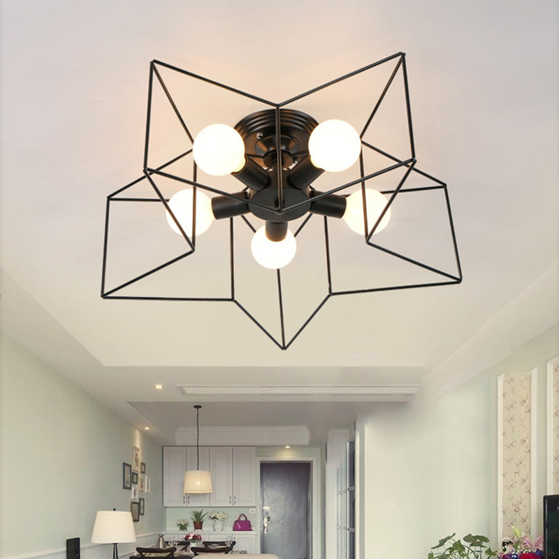 Industrial Ceiling Light Simple Flush Mount Light Fixture for Bedroom