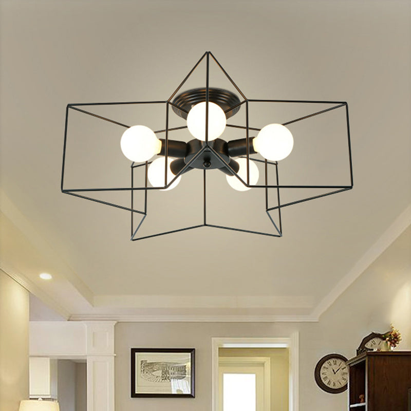 Industrial Ceiling Light Simple Flush Mount Light Fixture for Bedroom