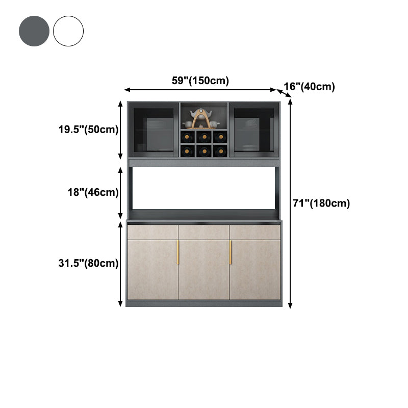 Wood Living Room Sideboard Modern Credenza with Storage and Drawer