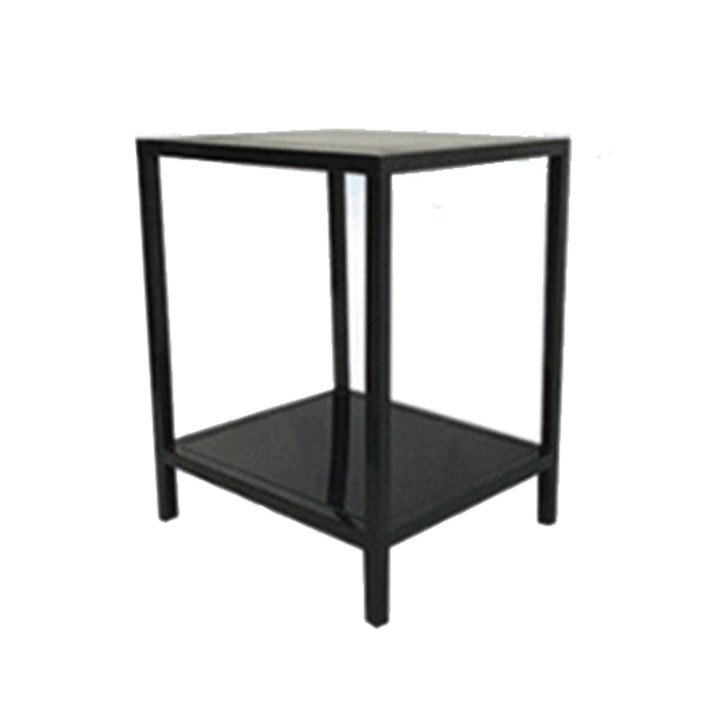 Metal Night Table Lower Shelf Accent Table Nightstand with Legs