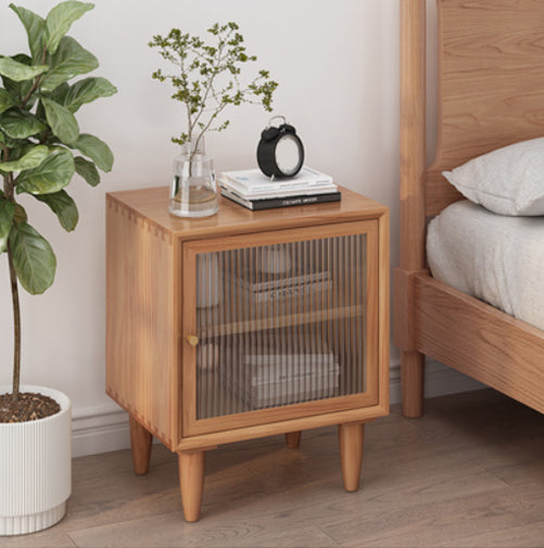 Contemporary Bedside Cabinet 1 Door Right Side Nightstand for Bedroom