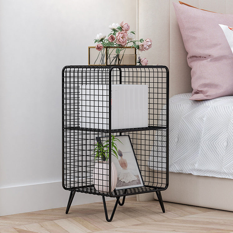 Metal Bedside Cabinet Glam Accent Table Nightstand for Bedroom