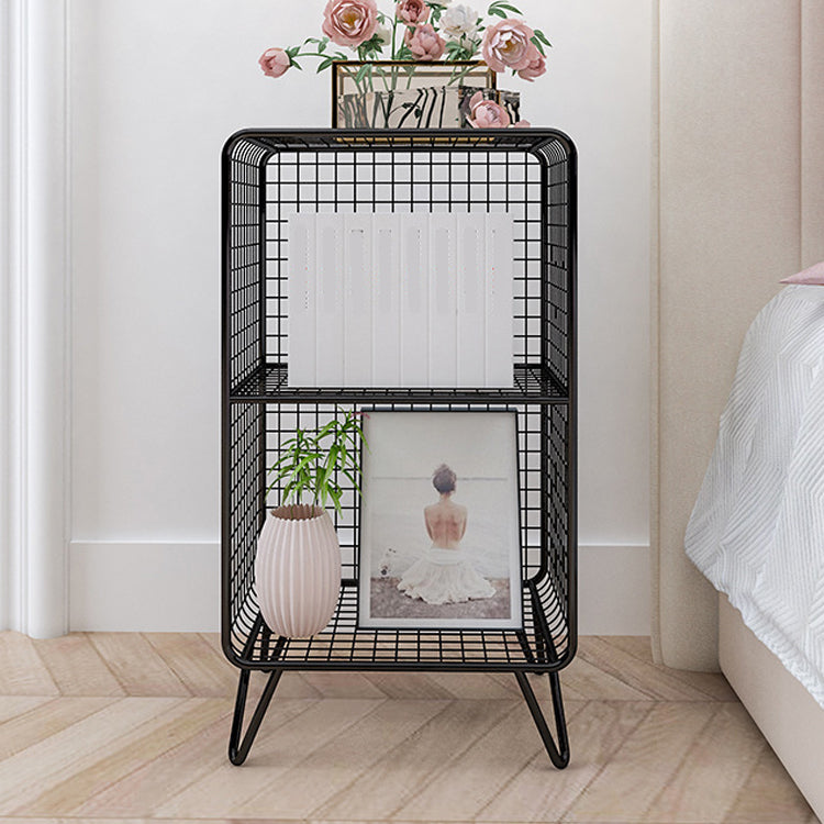 Metal Bedside Cabinet Glam Accent Table Nightstand for Bedroom