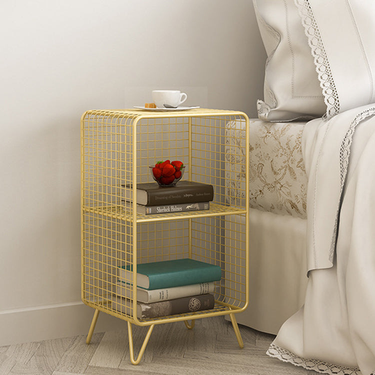 Metal Bedside Cabinet Glam Accent Table Nightstand for Bedroom