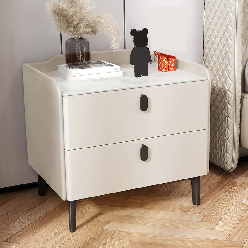 Contemporary Night Table Drawer Storage Bed Nightstand with Legs