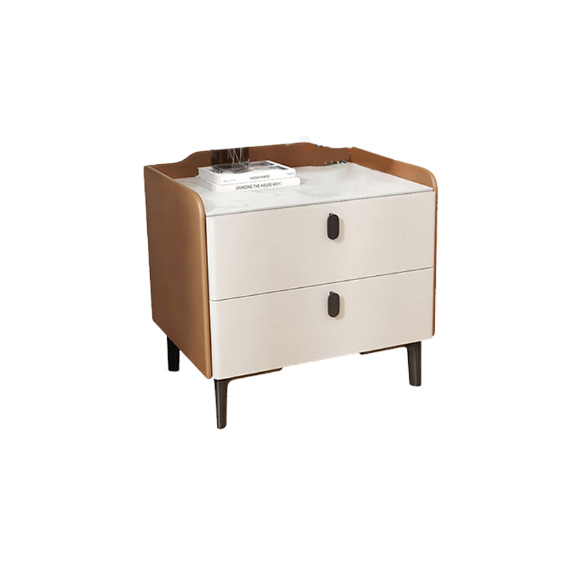 Contemporary Night Table Drawer Storage Bed Nightstand with Legs