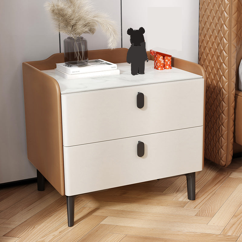 Contemporary Night Table Drawer Storage Bed Nightstand with Legs