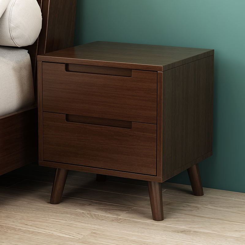 Contemporary Solid Wood Nightstand Drawers Bed Night Table Legs Included