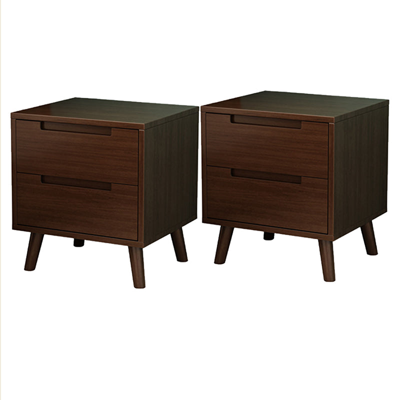 Contemporary Solid Wood Nightstand Drawers Bed Night Table Legs Included