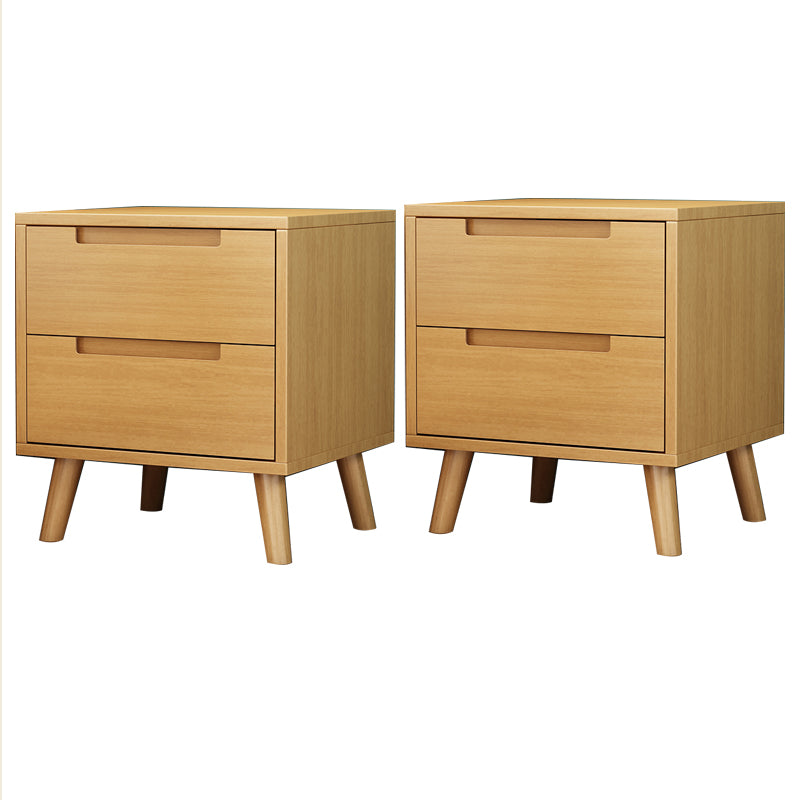 Contemporary Solid Wood Nightstand Drawers Bed Night Table Legs Included