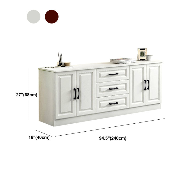 Scandinavian White TV Console Living Room TV Stand with Drawers and Cabinets