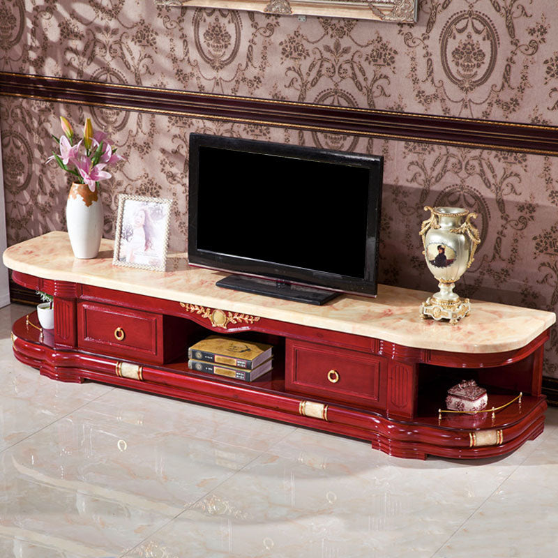 European TV Cabinet Living Room Bedroom Floor Classic TV Console with Cabinet