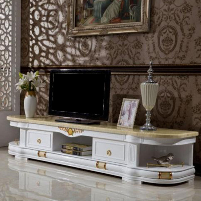 European TV Cabinet Living Room Bedroom Floor Classic TV Console with Cabinet