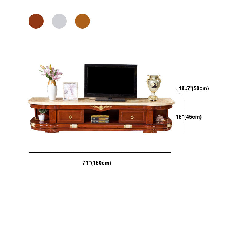 European TV Cabinet Living Room Bedroom Floor Classic TV Console with Cabinet